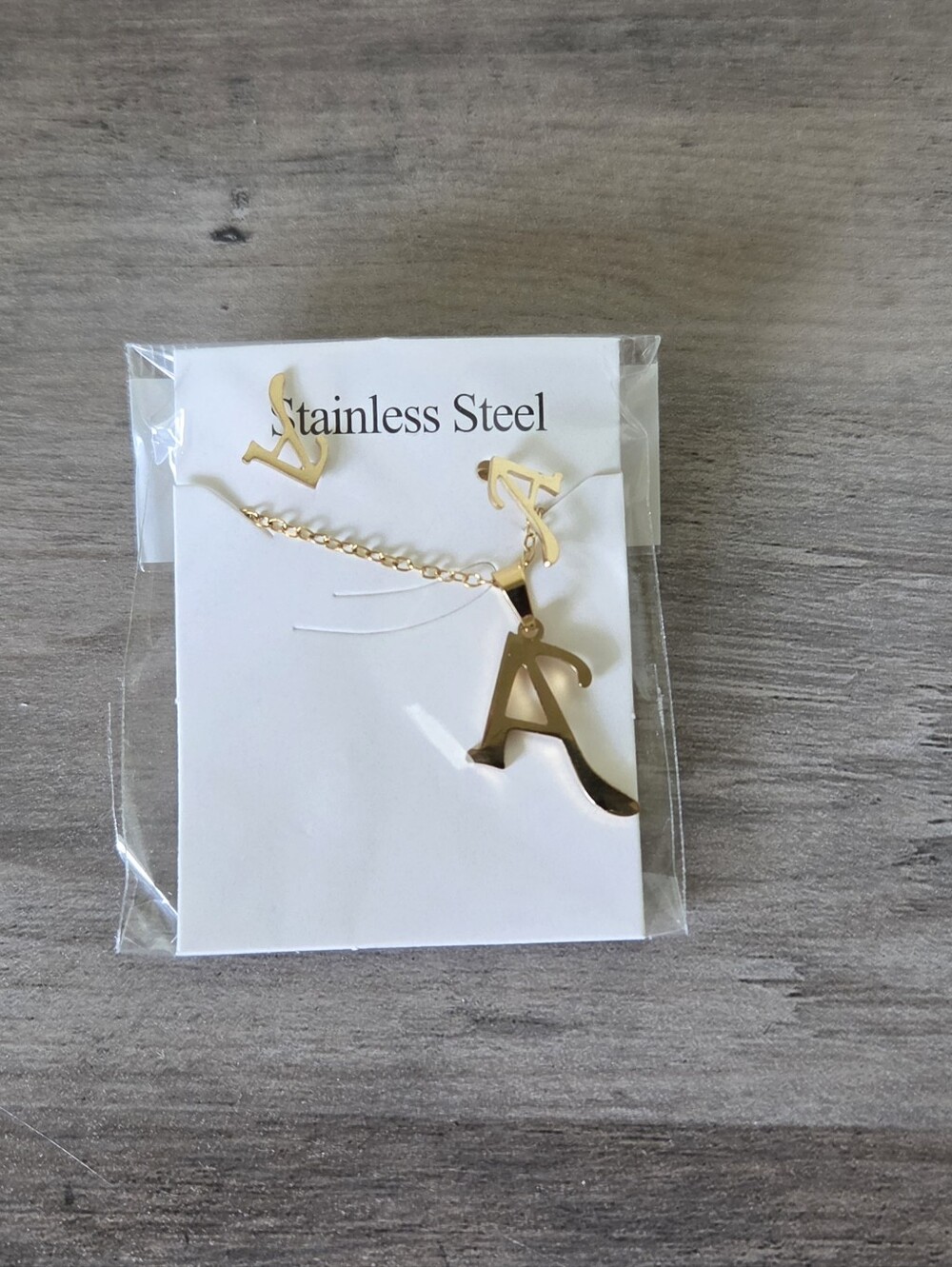 Gold Letter A Pendant Necklace -
